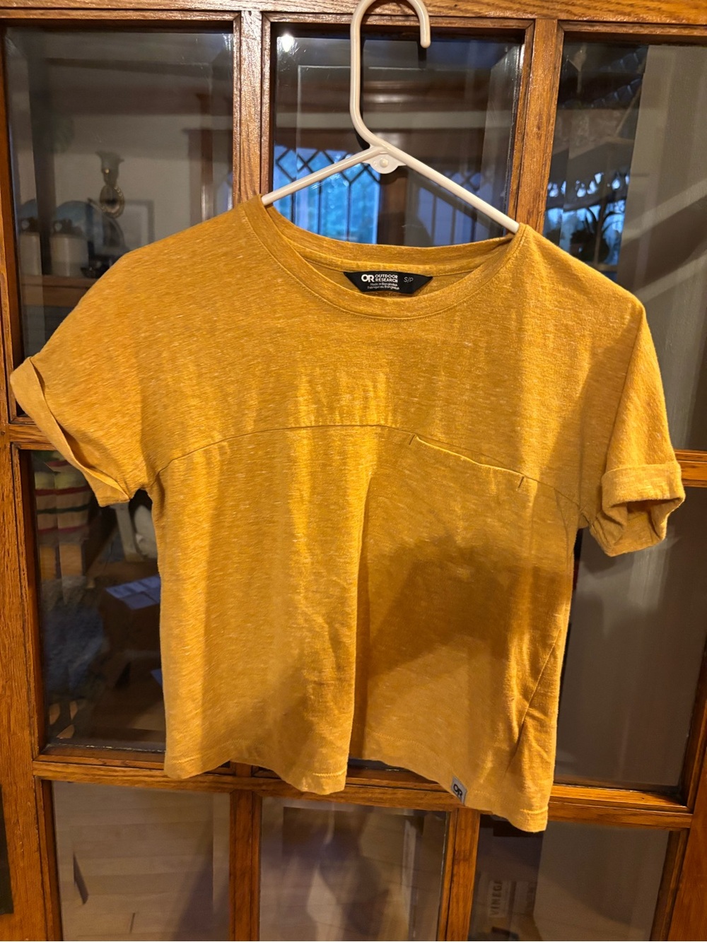 Outdoor Research Mustard Yellow Short Sleeve Crewneck Top